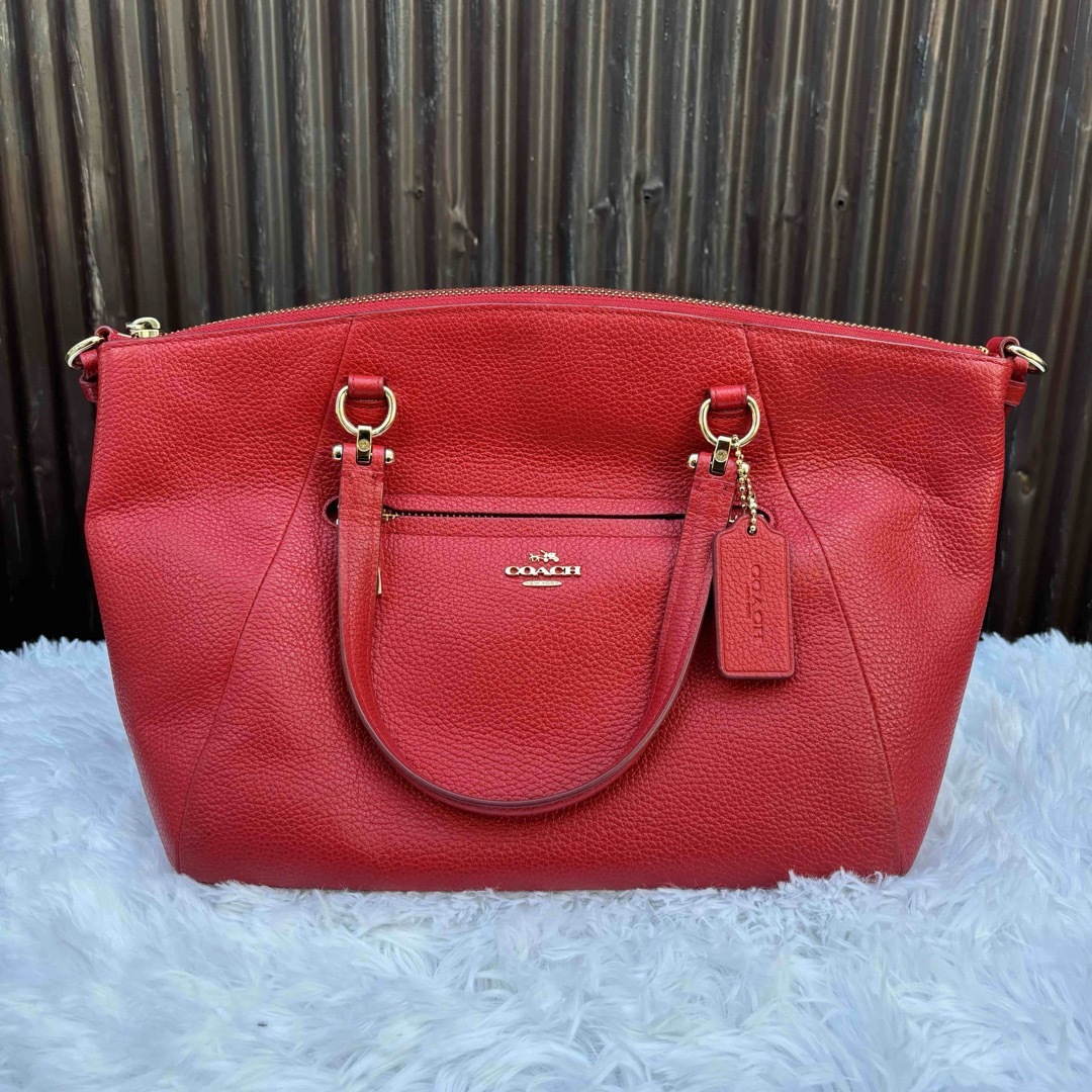 COACH - コーチ COACH 2WAY ショルダーバッグ レザー レッド系