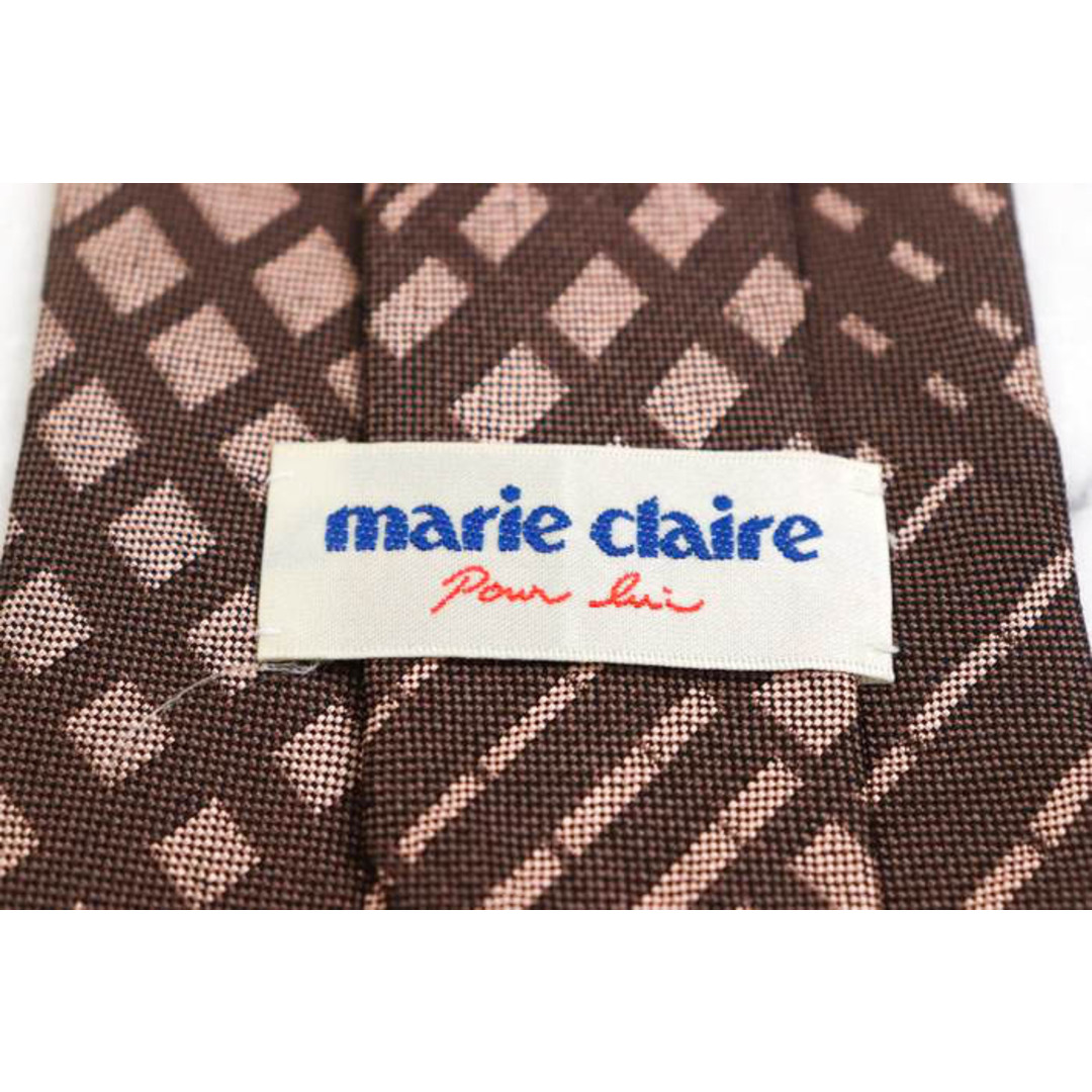 Marie Claire(マリクレール)のマリクレール ブランド ネクタイ シルク チェック柄 格子柄 メンズ ブラウン mariclaire メンズのファッション小物(ネクタイ)の商品写真