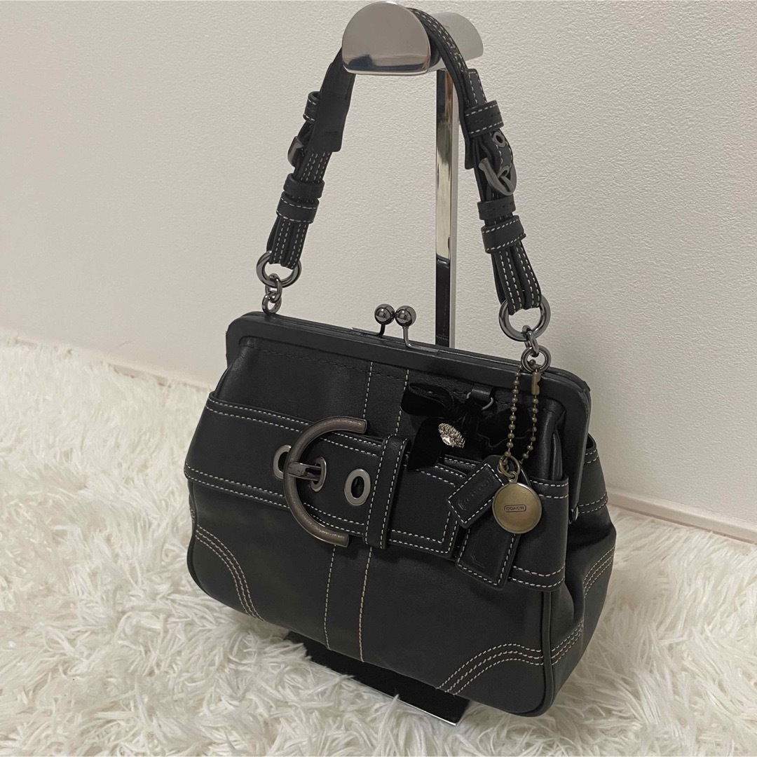 ★美品COACHがま口ハンドバッグ  ソーホーレザーフレームドサッチェルビジュー 1