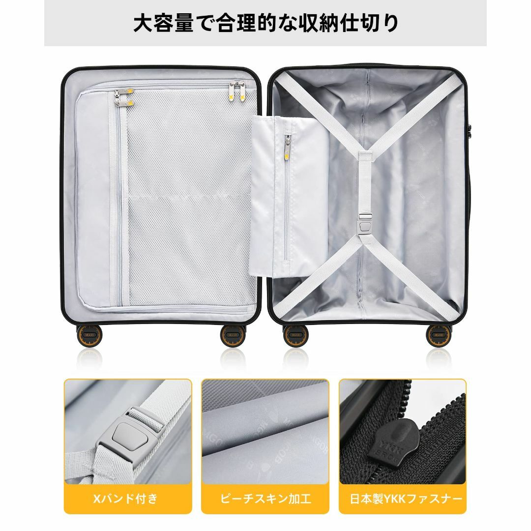 【色: ブラック】[MGOB] キャリーケース スーツケース 機内持ち込み Sサ