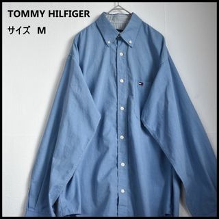 トミーヒルフィガー(TOMMY HILFIGER)のトミーヒルフィガー　us古着　90s 刺繍ロゴ入り　長袖シャツ　BDシャツ(シャツ)