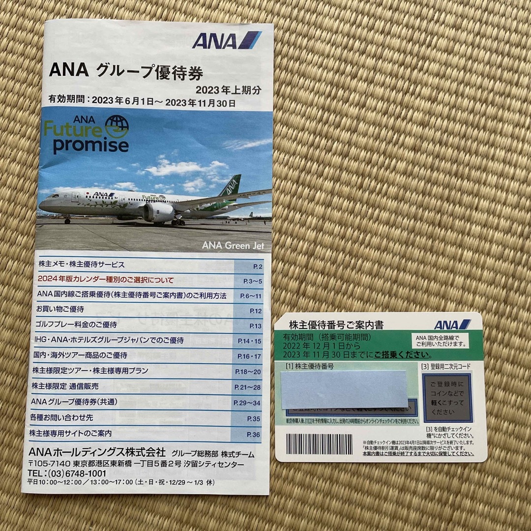 ANA(全日本空輸)(エーエヌエー(ゼンニッポンクウユ))のANA 株主優待券1枚　グループ優待券1冊 チケットの優待券/割引券(その他)の商品写真