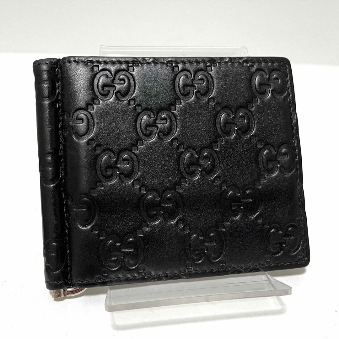 Gucci - 美品✨グッチ マネークリップ 札入れ 財布 シマレザー GG柄