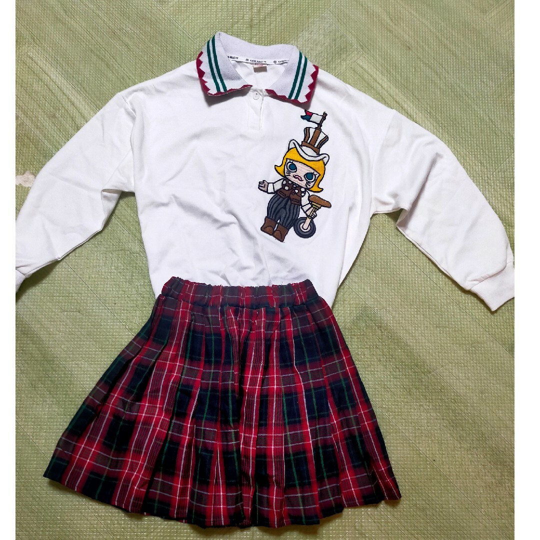 新品  女の子　長袖トレーナー　スカート　セット　学校用 キッズ/ベビー/マタニティのキッズ服女の子用(90cm~)(ジャケット/上着)の商品写真