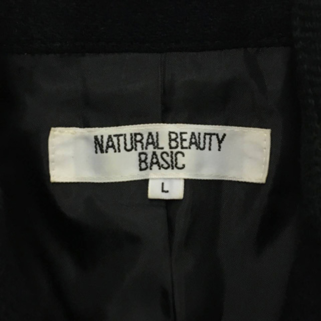 NATURAL BEAUTY BASIC(ナチュラルビューティーベーシック)のナチュラルビューティーベーシック コート Pコート ウール 総柄 長袖 L 緑 レディースのジャケット/アウター(ピーコート)の商品写真