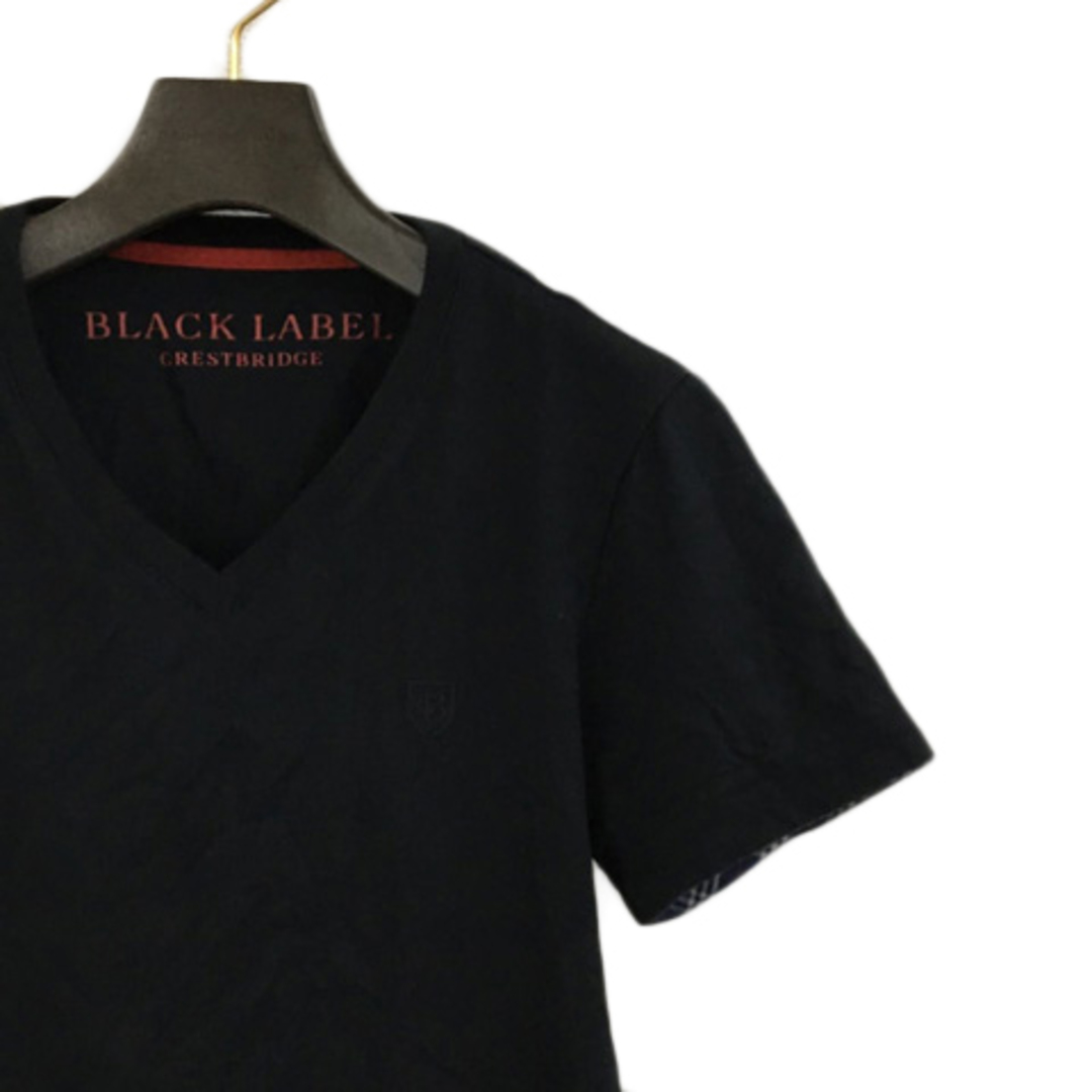 【大人スタイル】ブラックレーベルクレストブリッジ Vネック 半袖 Tシャツ