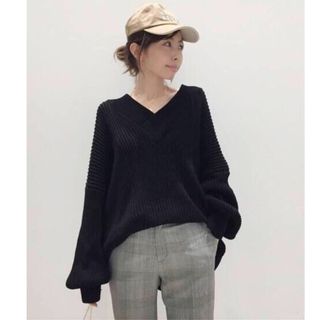 アパルトモンドゥーズィエムクラス(L'Appartement DEUXIEME CLASSE)のアパルトモン TWINS FLORENCE Vネック コットン ニット(ニット/セーター)