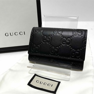 Gucci - グッチ 6連キーケース シェリーライン ネイビー PVCの通販 by 