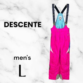 デサント(DESCENTE)の【DESCENTE】スキーウェア　パンツ　サスペンダー　楽々着脱　ピンク　L(ウエア)