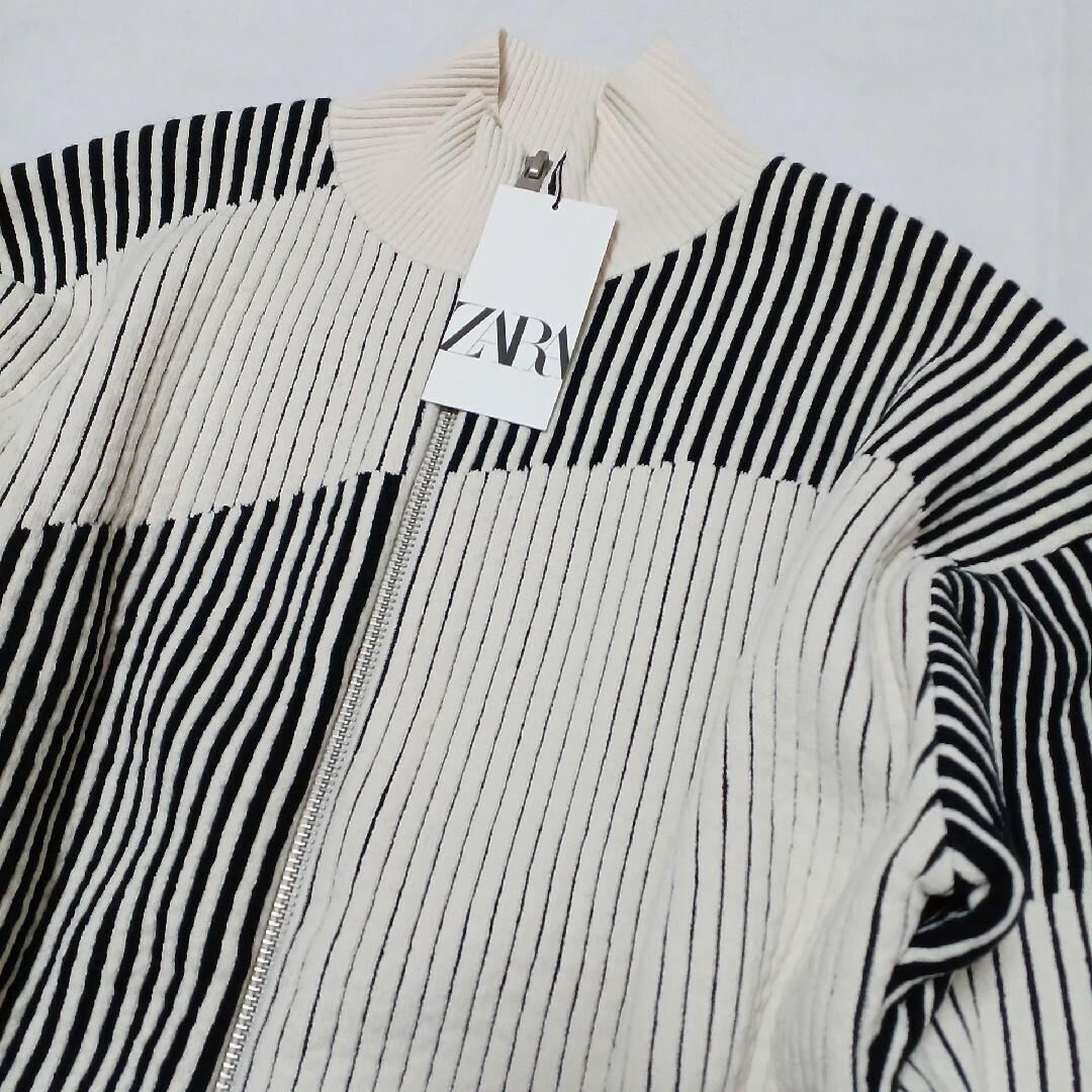 ZARA コントラスト シェニール カーディガン L 目黒蓮 完売品-