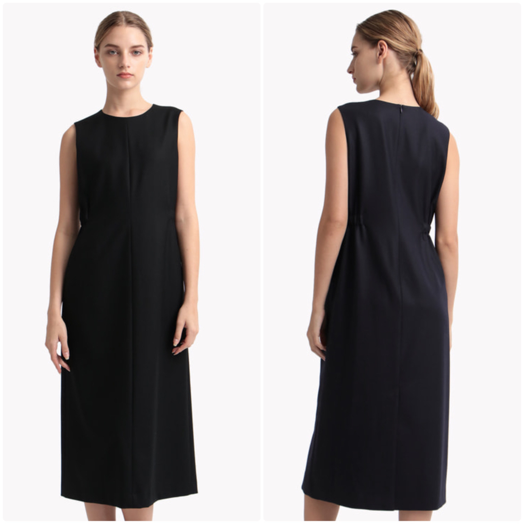 theory luxe 22AW Saxony ウォッシャブルワンピース 42紺