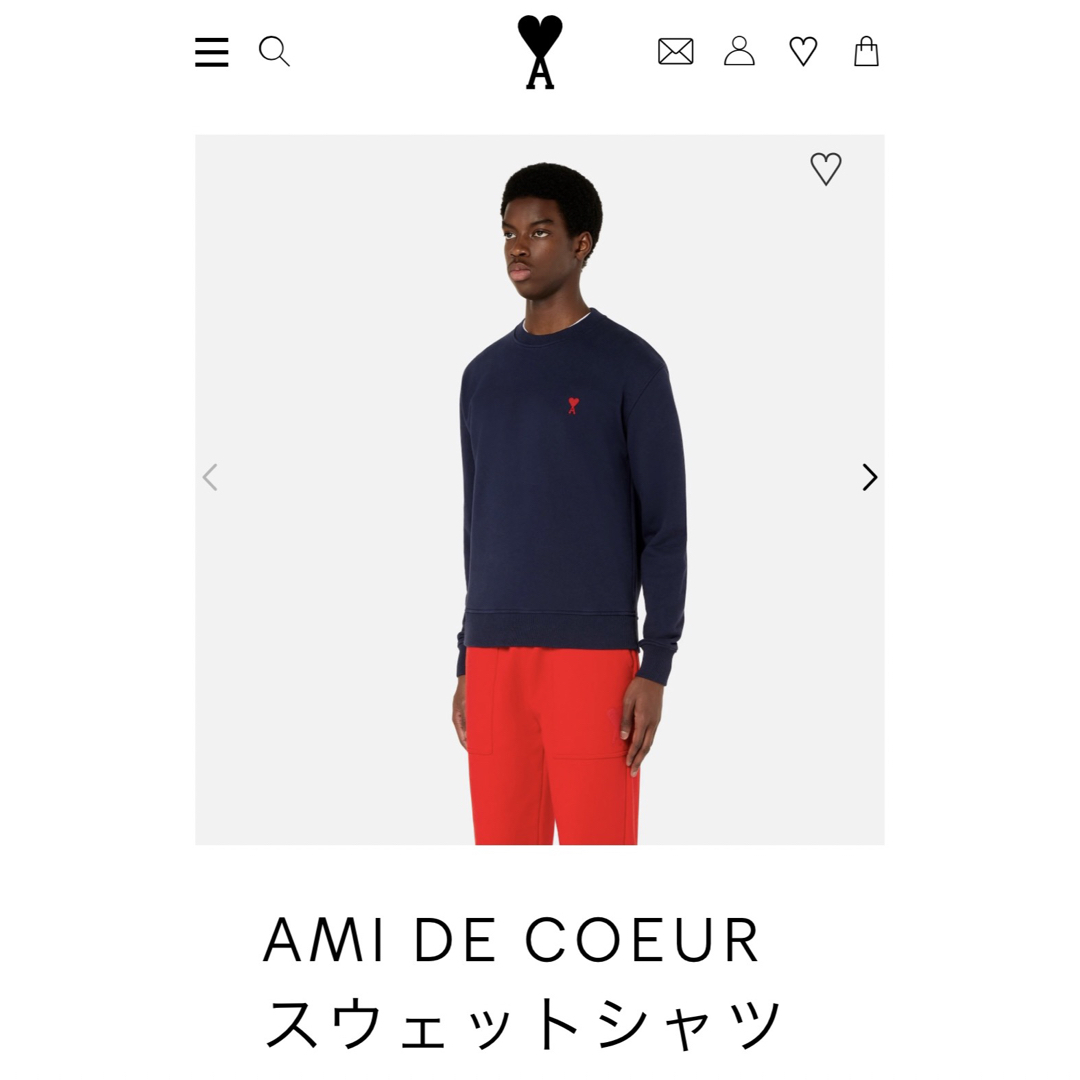 濃紺XXL新品 AMI Paris アミ グラフィック ロゴ Tシャツ 半袖