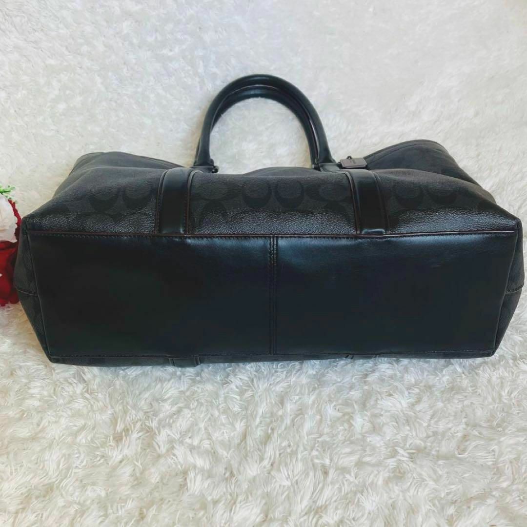 【2way】コーチ シグネチャー ビジネスバッグ ショルダーバッグ PVC 黒