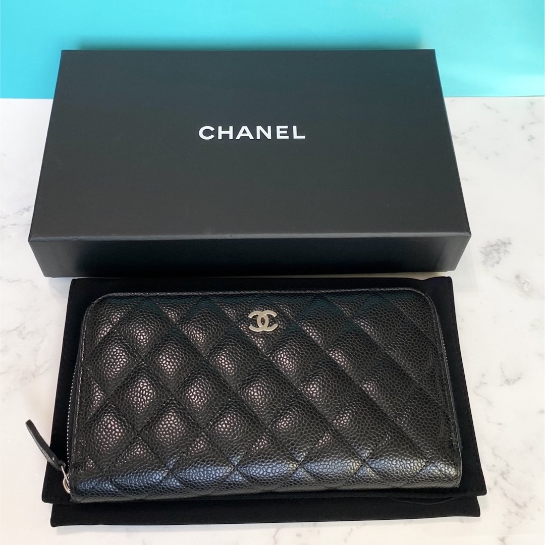 大幅値下げ♪CHANEL キャビアスキン マトラッセ 長財布 箱有り-