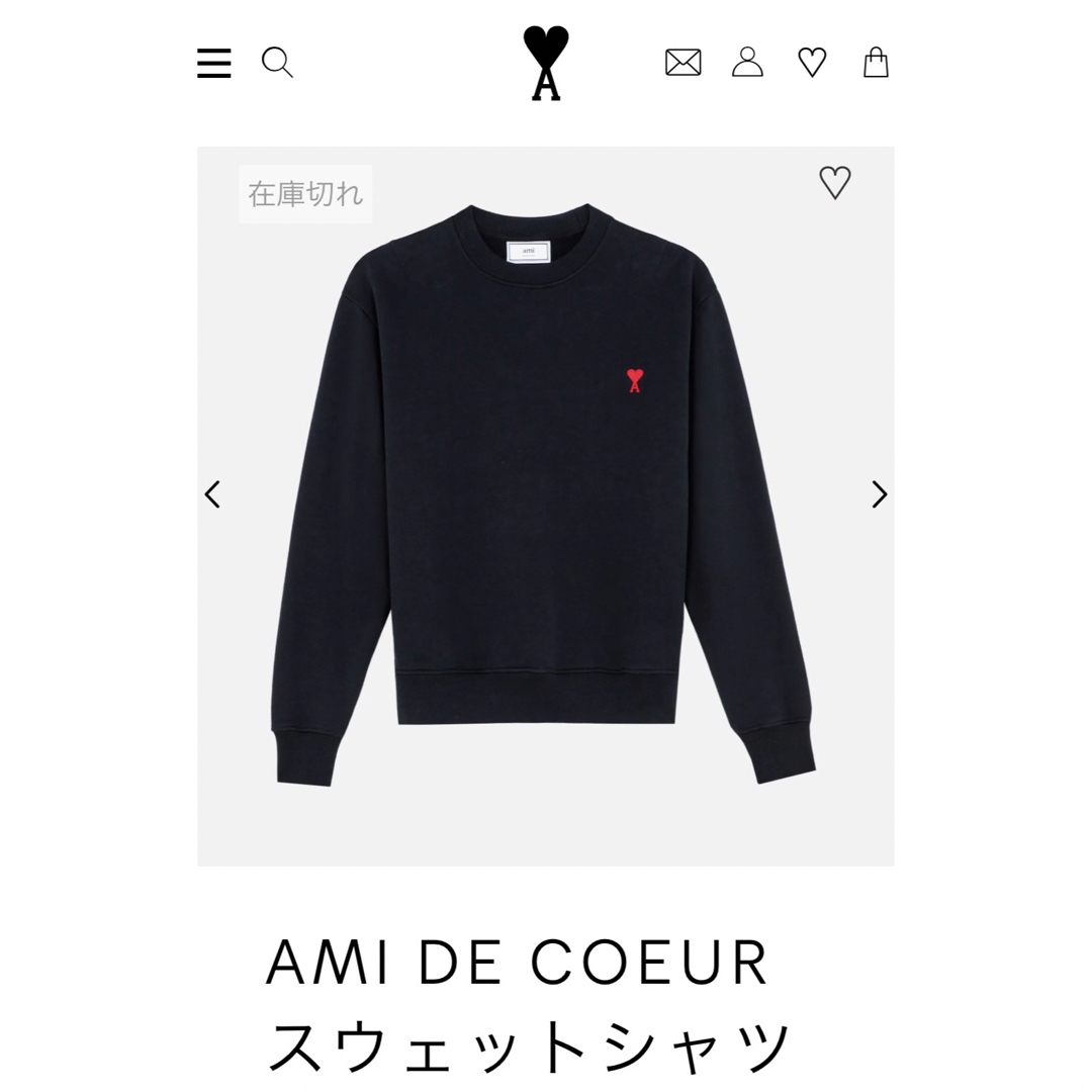 ami - Ami paris スウェット ブラック Mの通販 by shino's shop｜アミ ...