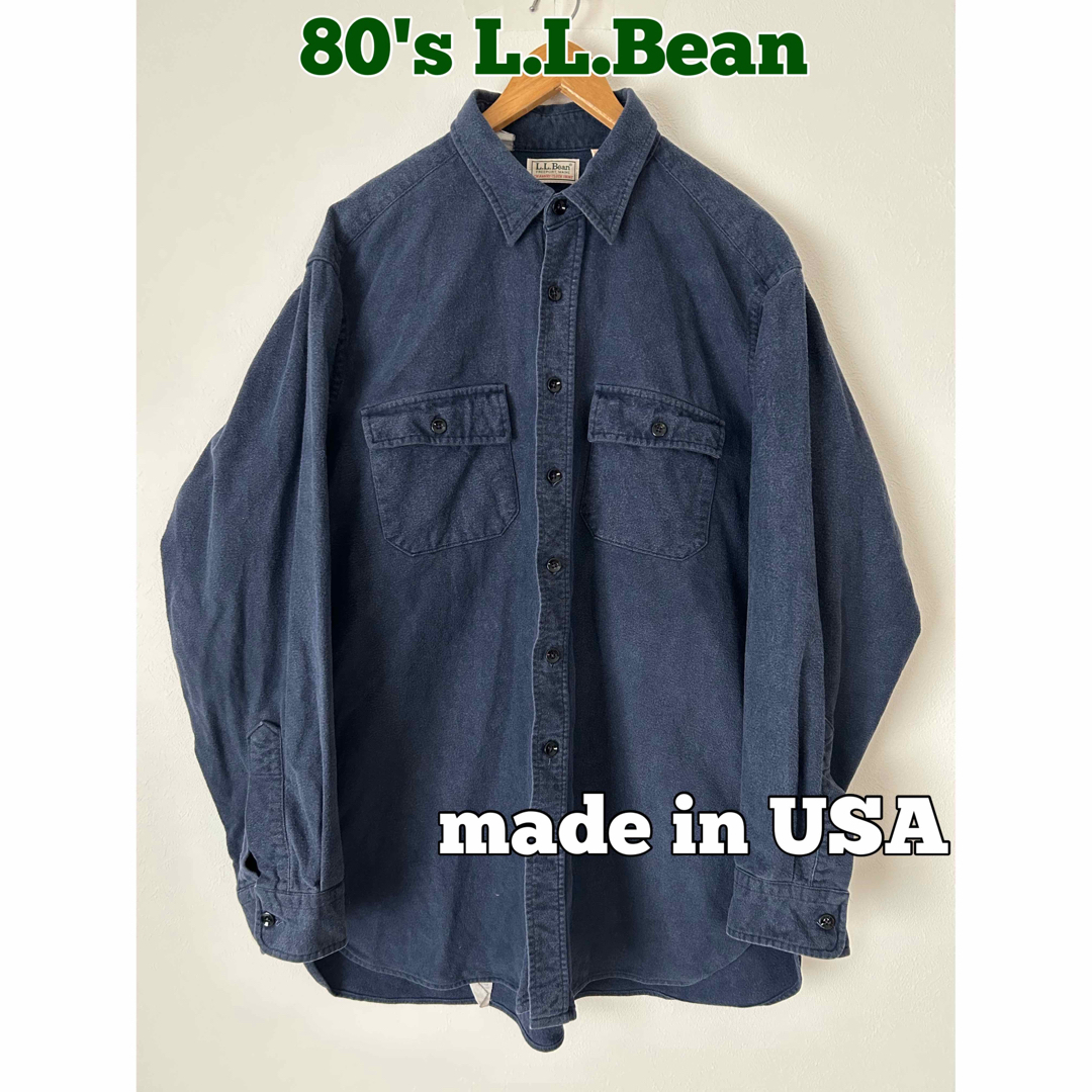 L.L.Bean シャモアクロスシャツ　長袖シャツ　80's　USA製