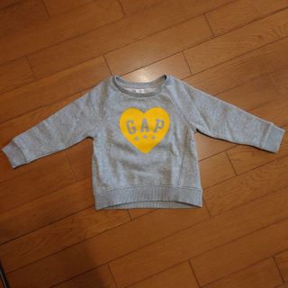 ベビーギャップ(babyGAP)の【値下げ】babyGAP トレーナー 裏起毛 女の子 グレー 黄色 ハート95(Tシャツ/カットソー)