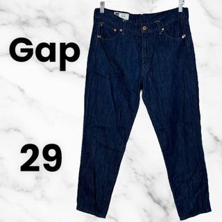 ギャップ(GAP)の美品✨【Gap】リネン混テーパードデニムパンツ　麻　薄手　濃紺　29インチ(デニム/ジーンズ)