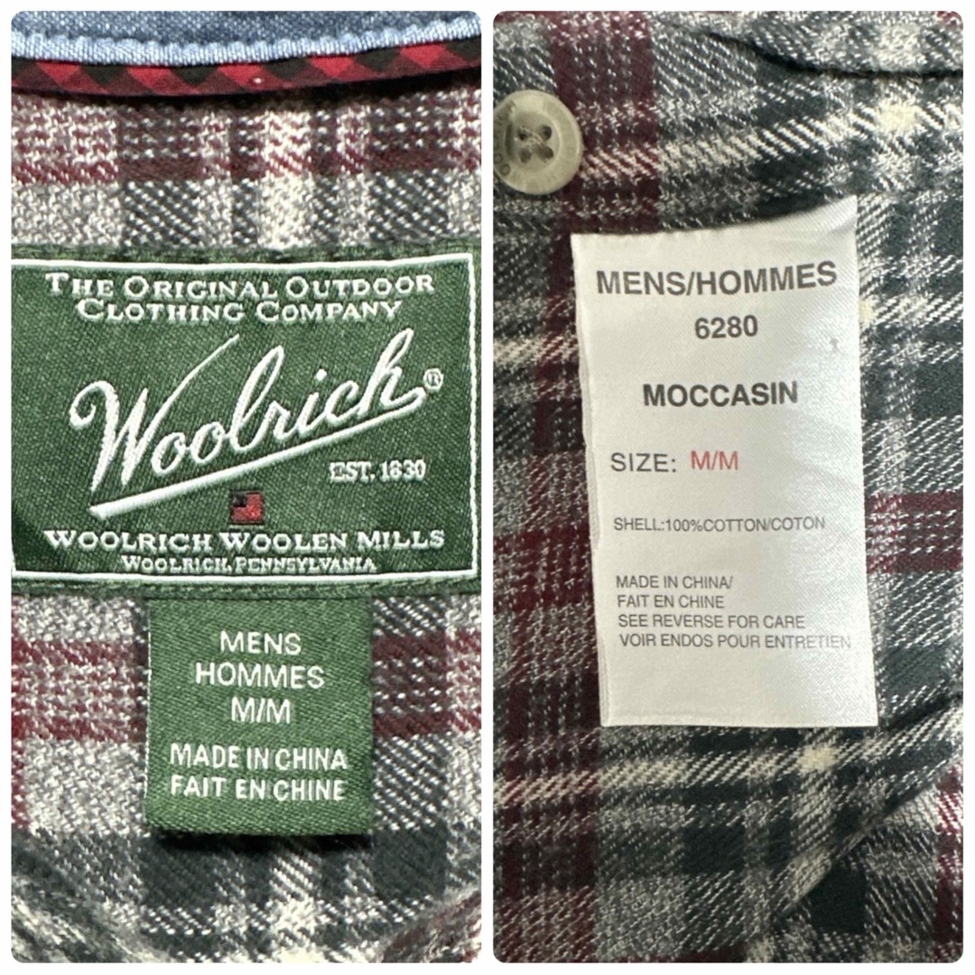 WOOLRICH(ウールリッチ)のWoolrich ウールリッチ ボタンダウンシャツ 長袖 チェック M 海外古着 メンズのトップス(シャツ)の商品写真