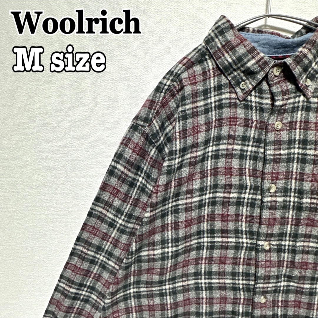 WOOLRICH(ウールリッチ)のWoolrich ウールリッチ ボタンダウンシャツ 長袖 チェック M 海外古着 メンズのトップス(シャツ)の商品写真