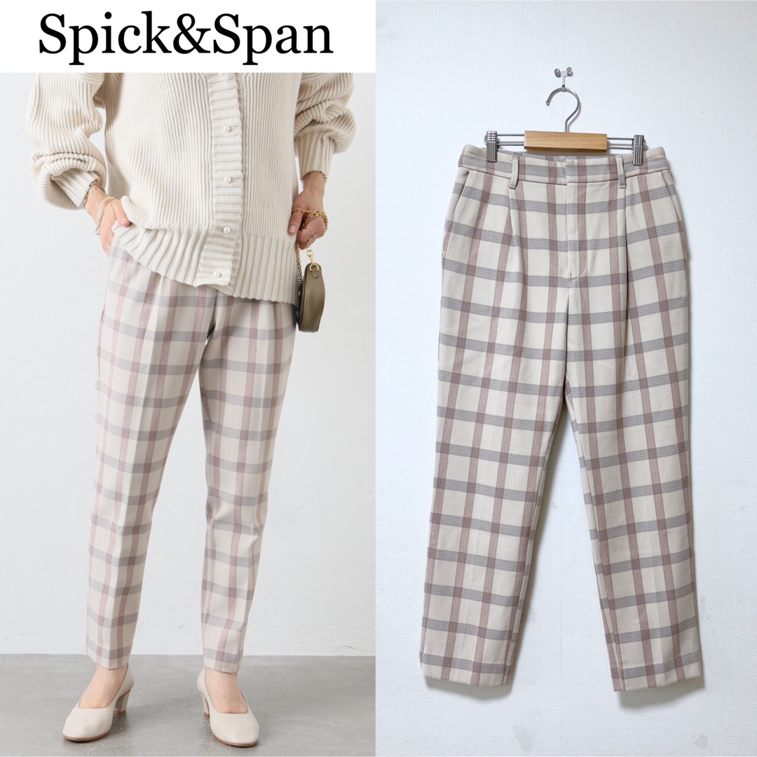 【美品】Spick&Span 大人気！両面起毛テーパードパンツ ウール見えパンツ