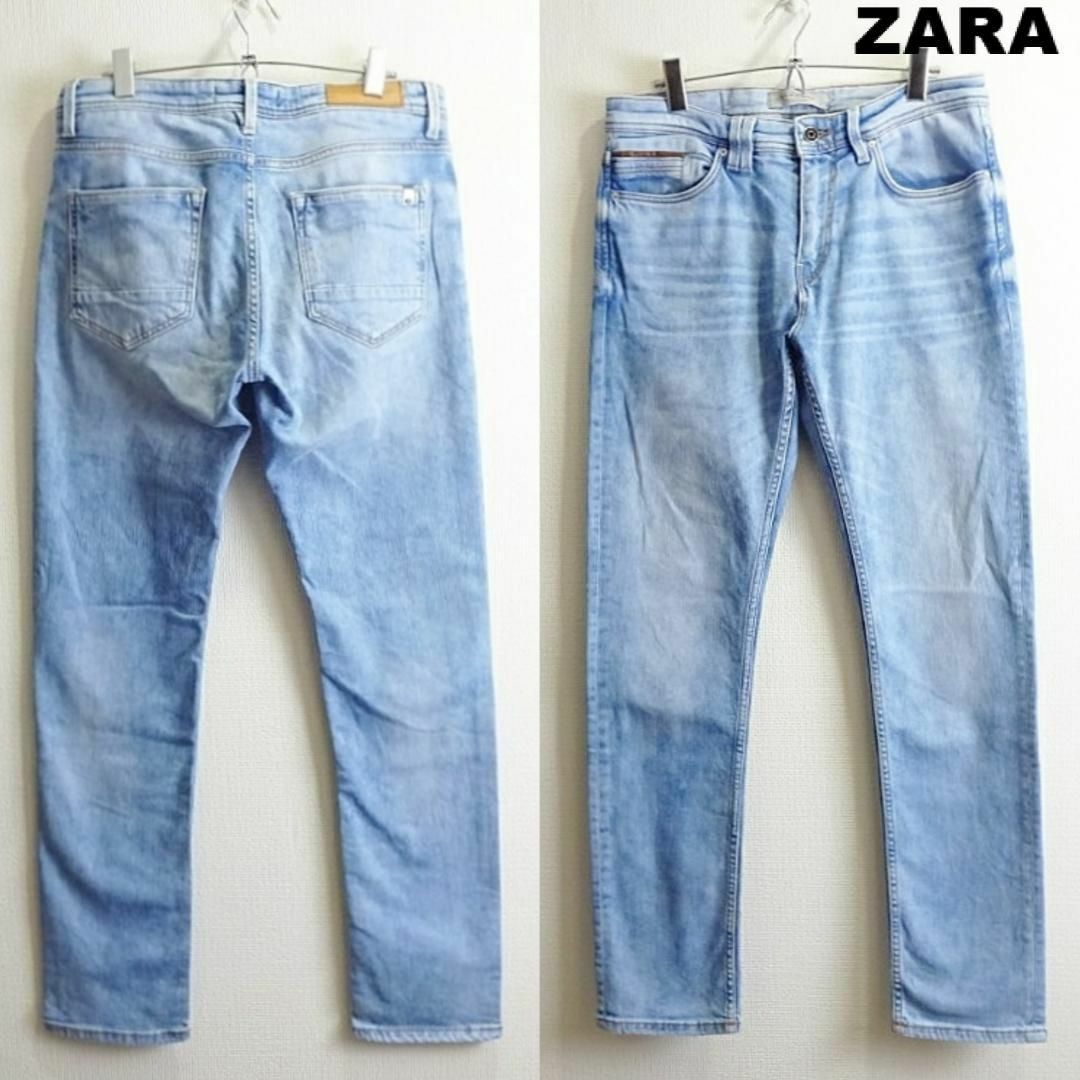 ZARA(ザラ)のZARA MAN　スリムフィットデニム　W82cm　ストレッチ　明青　トルコ製 メンズのパンツ(デニム/ジーンズ)の商品写真