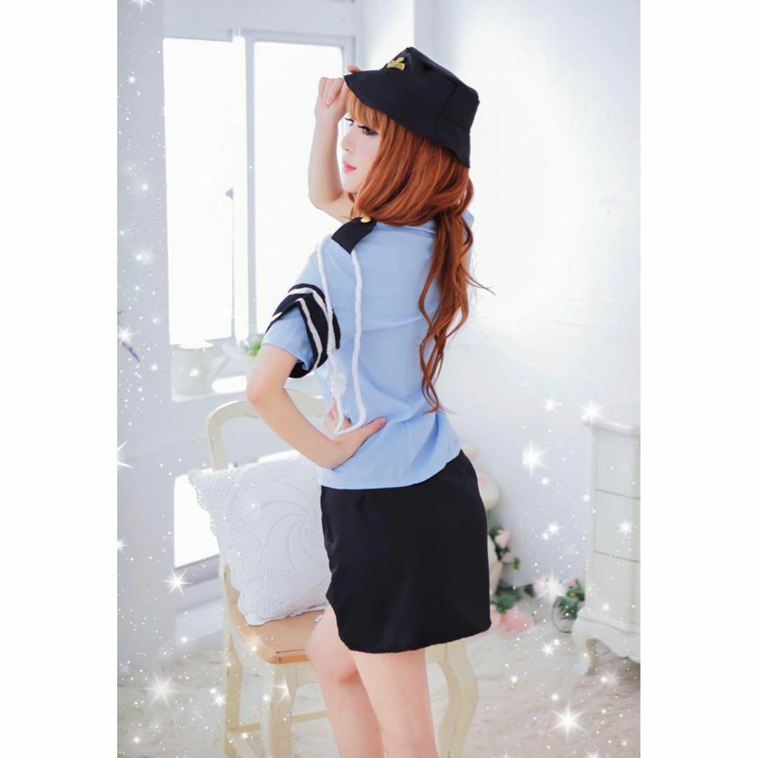 ハロウィン コスプレ ポリス 警察官 婦警 婦人警官 ミニスカ セクシー タイト エンタメ/ホビーのコスプレ(衣装一式)の商品写真