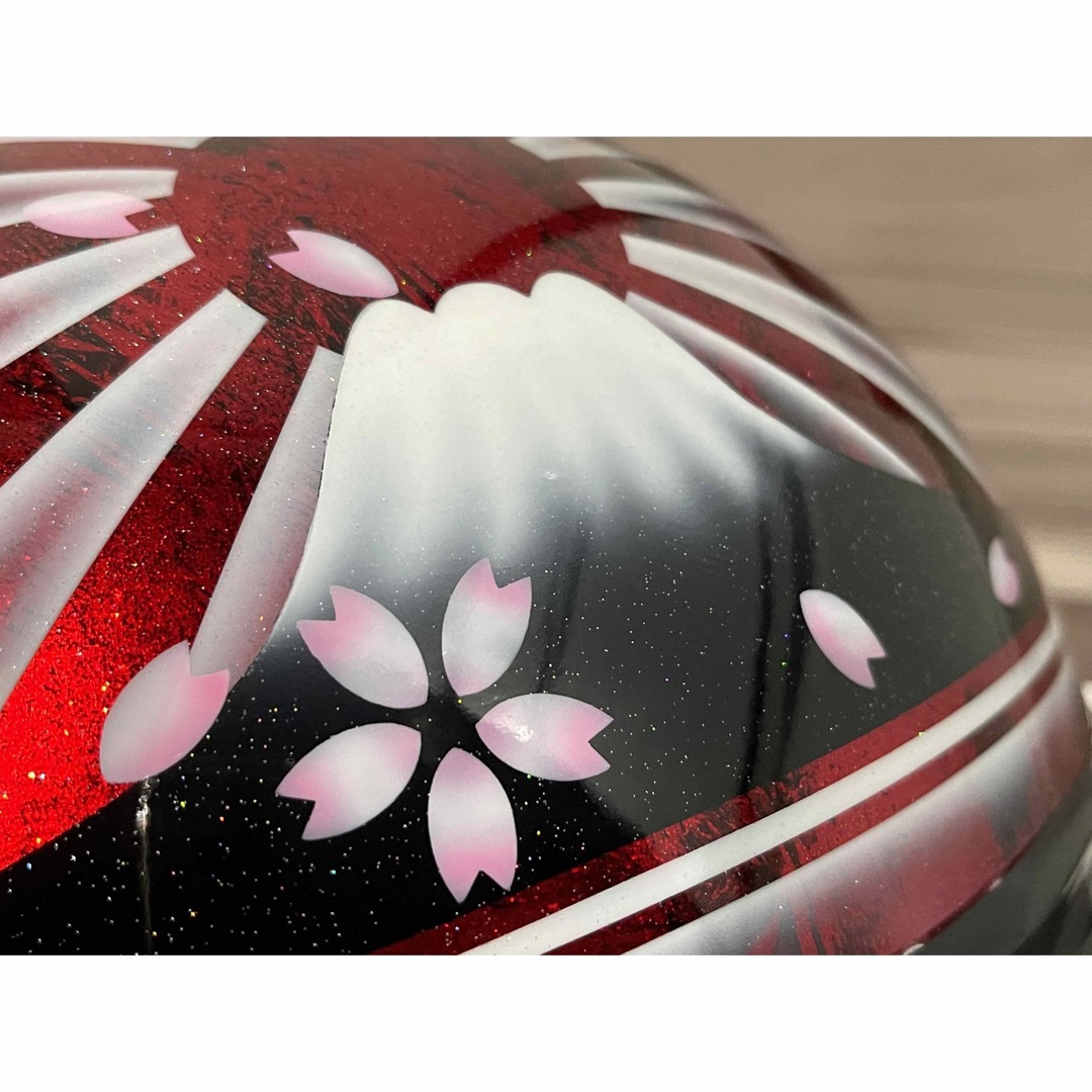 七色ラメ 桜 富士日章 コルク半 ヘルメット 旧車會 暴走族の通販 七色ラメ 桜 富士日章 コルク半 ヘルメット 旧車會 暴走族の通販