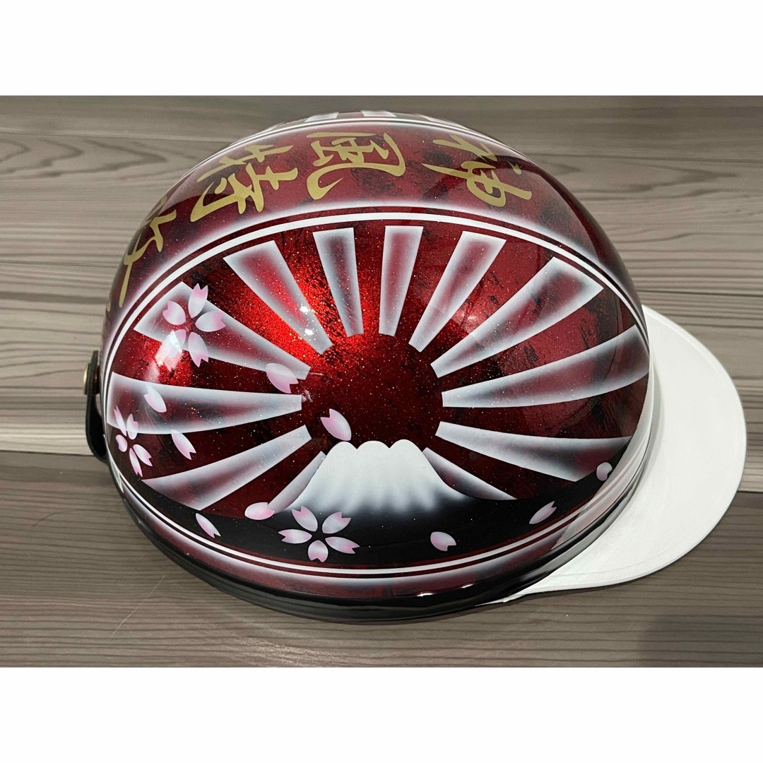 七色ラメ 桜 富士日章 コルク半 ヘルメット 旧車會 暴走族の通販 七色ラメ 桜 富士日章 コルク半 ヘルメット 旧車會 暴走族の通販