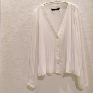 ザラ(ZARA)のZARA  ザラ　xs  プリーツブラウス(シャツ/ブラウス(長袖/七分))