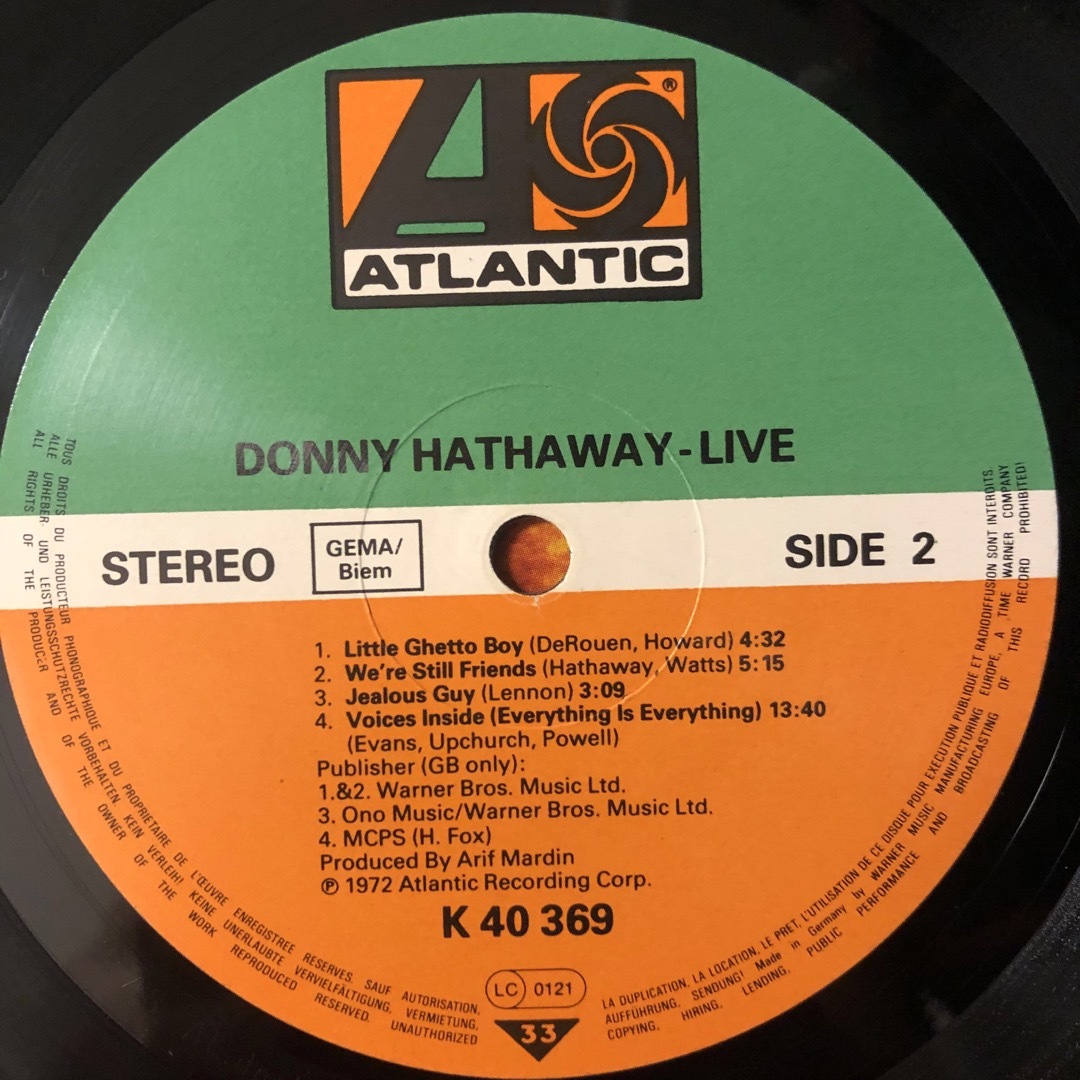 Donny Hathaway Live レコード LP ライブ ライヴ アナログ 3