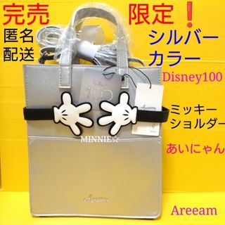 完売★限定★新品Areeam　Disney100　ミッキー　ショルダー　シルバー(キャラクターグッズ)