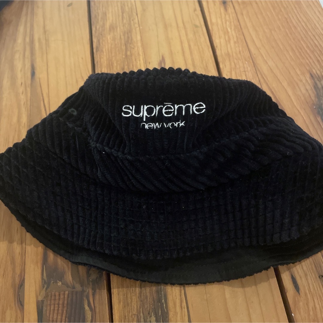 シュプリーム　supreme コーデュロイ　バケットハット　黒ハット