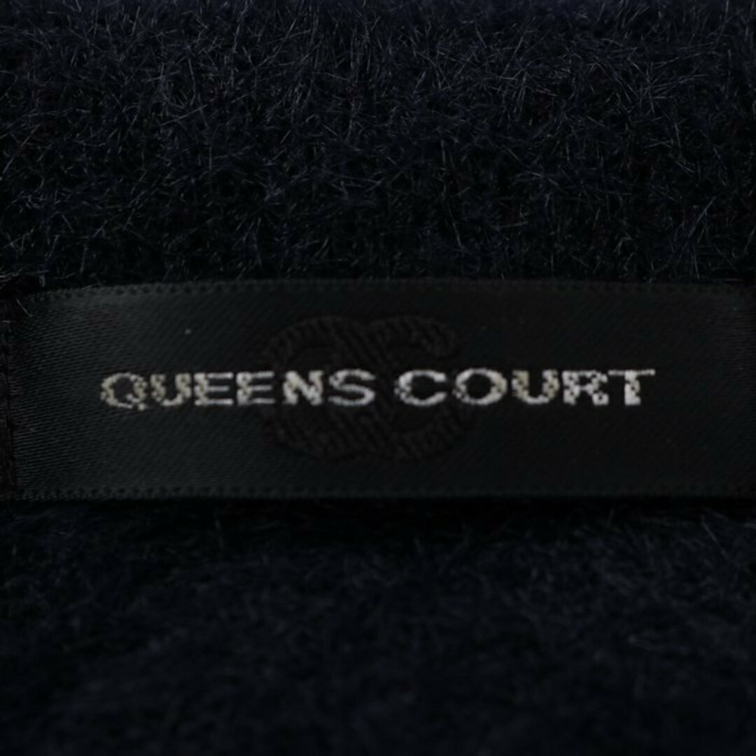 QUEENS COURT(クイーンズコート)のクイーンズコート ニット セーター 長袖 ビジュー付 シャギー ラ 無地 M相当 トップス  レディース フリーサイズ ネイビー QUEENS COURT レディースのトップス(ニット/セーター)の商品写真