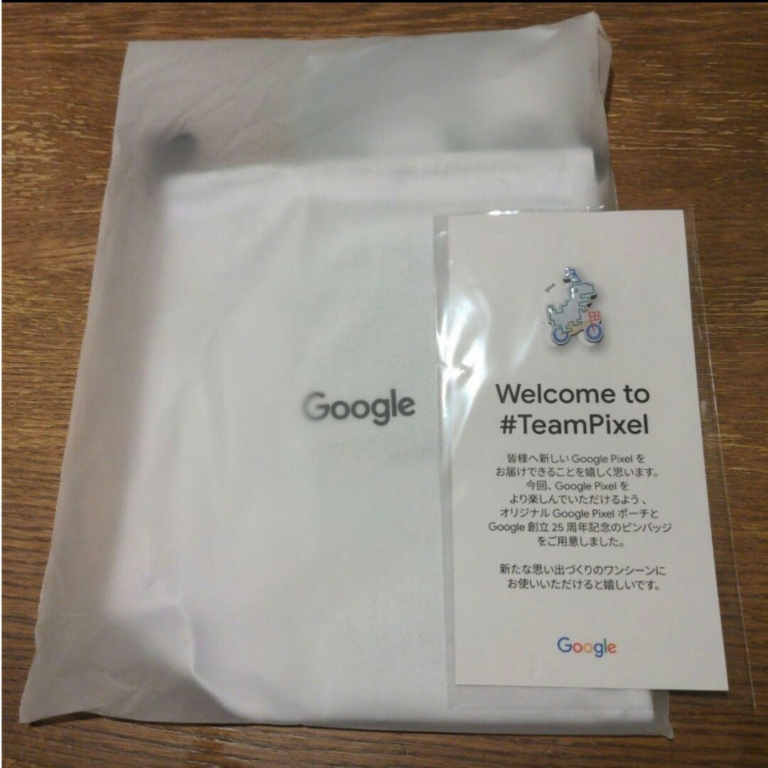 Google Pixel(グーグルピクセル)のGoogle Pixel　ポーチ　巾着　ピンバッチ スマホ/家電/カメラのスマホアクセサリー(Androidケース)の商品写真