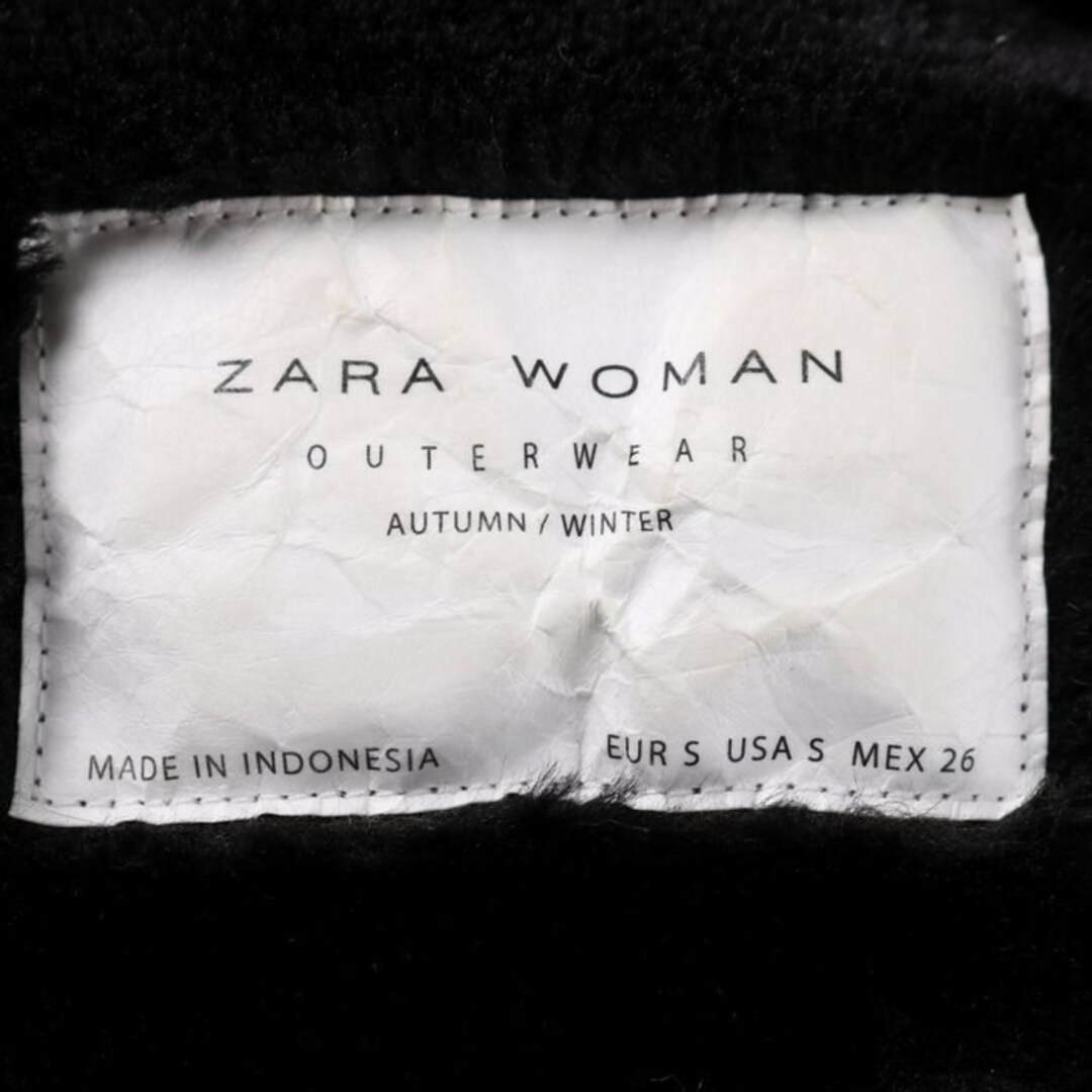 ZARA(ザラ)のザラ モッズコート ブルゾン 中綿 ミドル丈 ファー フード 無地 アウター 黒 レディース Sサイズ ブラック ZARA レディースのジャケット/アウター(モッズコート)の商品写真