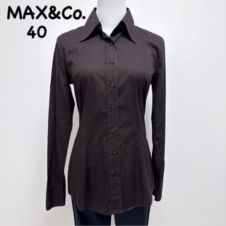 マックスアンドコー(Max & Co.)の【マックスアンドコー】 シャツ 40 Lサイズ ブラウン 茶 オフィスカジュアル(シャツ/ブラウス(長袖/七分))