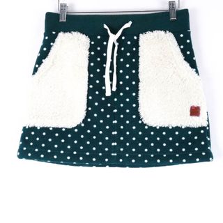 ロキシー(Roxy)のロキシー ミニスカート ドット柄 水玉 裏ボア ボトムス 台形ボアスカート レディース Sサイズ グリーン ROXY(ミニスカート)