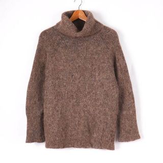 ザラ(ZARA)のザラ 長袖セーター シャギーニット タートルネック トップス アルパカ/ウール混 ストレッチ レディース USA Mサイズ ブラウン ZARA(ニット/セーター)