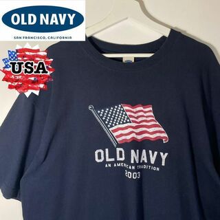 オールドネイビー(Old Navy)の【アメリカ古着❗️】90sオールドネイビー　半袖Tシャツ　紺色XL ビッグサイズ(Tシャツ/カットソー(半袖/袖なし))