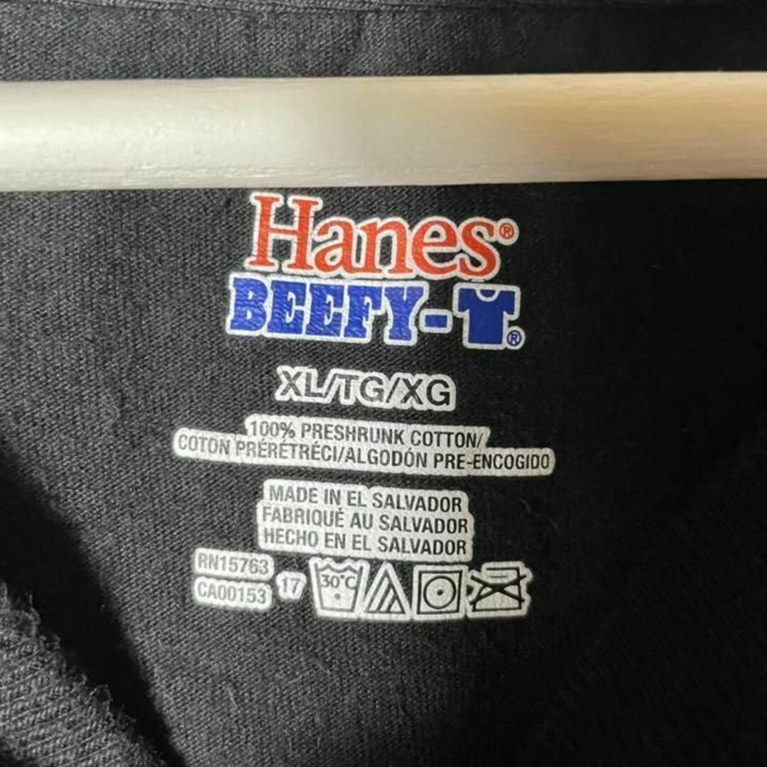 Hanes(ヘインズ)の希少！非売品【アメリカ古着❗️】ヘインズ　半袖厚手Tシャツ　黒XLビッグサイズ メンズのトップス(Tシャツ/カットソー(半袖/袖なし))の商品写真