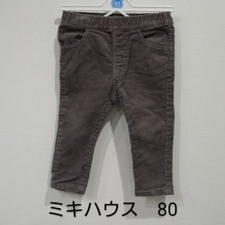 ミキハウス(mikihouse)のミキハウス　コーデュロイ　パンツ　長ズボン　ボトム　リボン　グレー(パンツ)