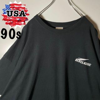 【アメリカ古着❗️】90s プリントロゴ半袖Tシャツ　黒　4XL ビッグサイズ(Tシャツ/カットソー(半袖/袖なし))