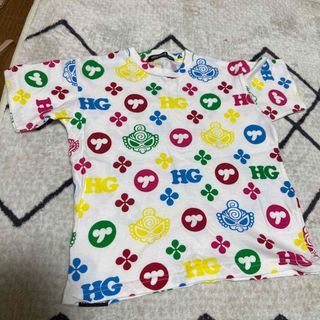 激レア ヒステリックミニ ヒスミニ ☆ ロゴ総柄 フード付きTシャツ 120cm-