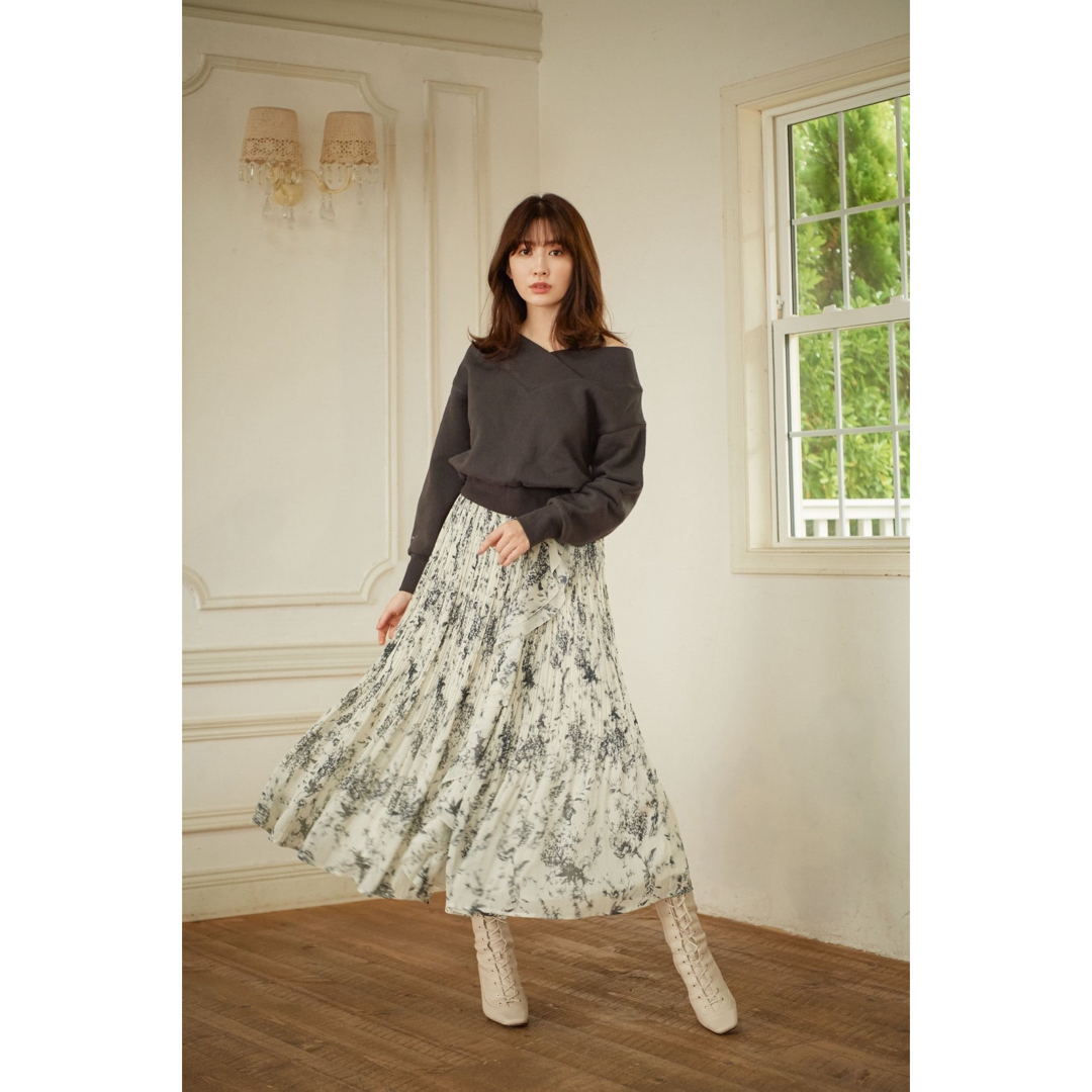 Herlipto Pleated Chiffon Long Skirt