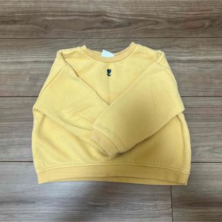 ザラ(ZARA)のZARA トレーナー　黄色　裏起毛　ワンポイント(Tシャツ/カットソー)