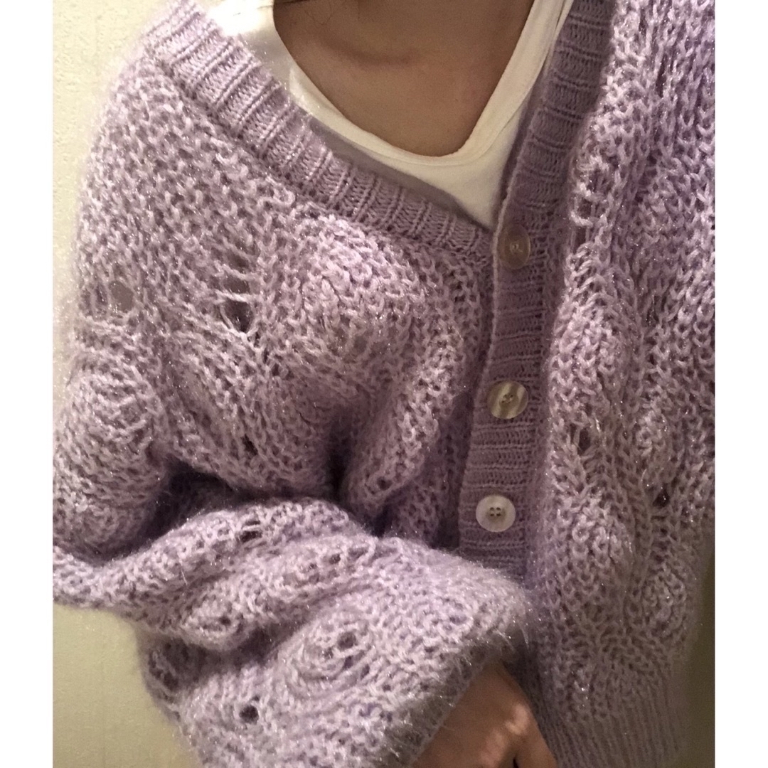 natural couture(ナチュラルクチュール)のnatural couture purple cardigan💜 レディースのトップス(カーディガン)の商品写真