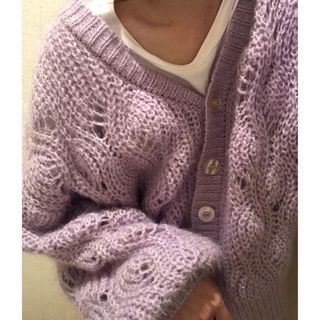 ナチュラルクチュール(natural couture)のnatural couture purple cardigan💜(カーディガン)