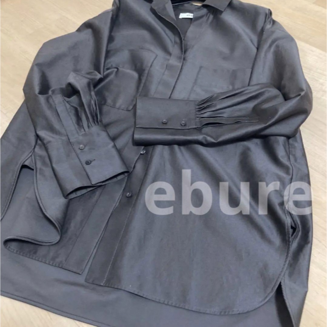ebure コットン オープンカラー シャツ グレー 38