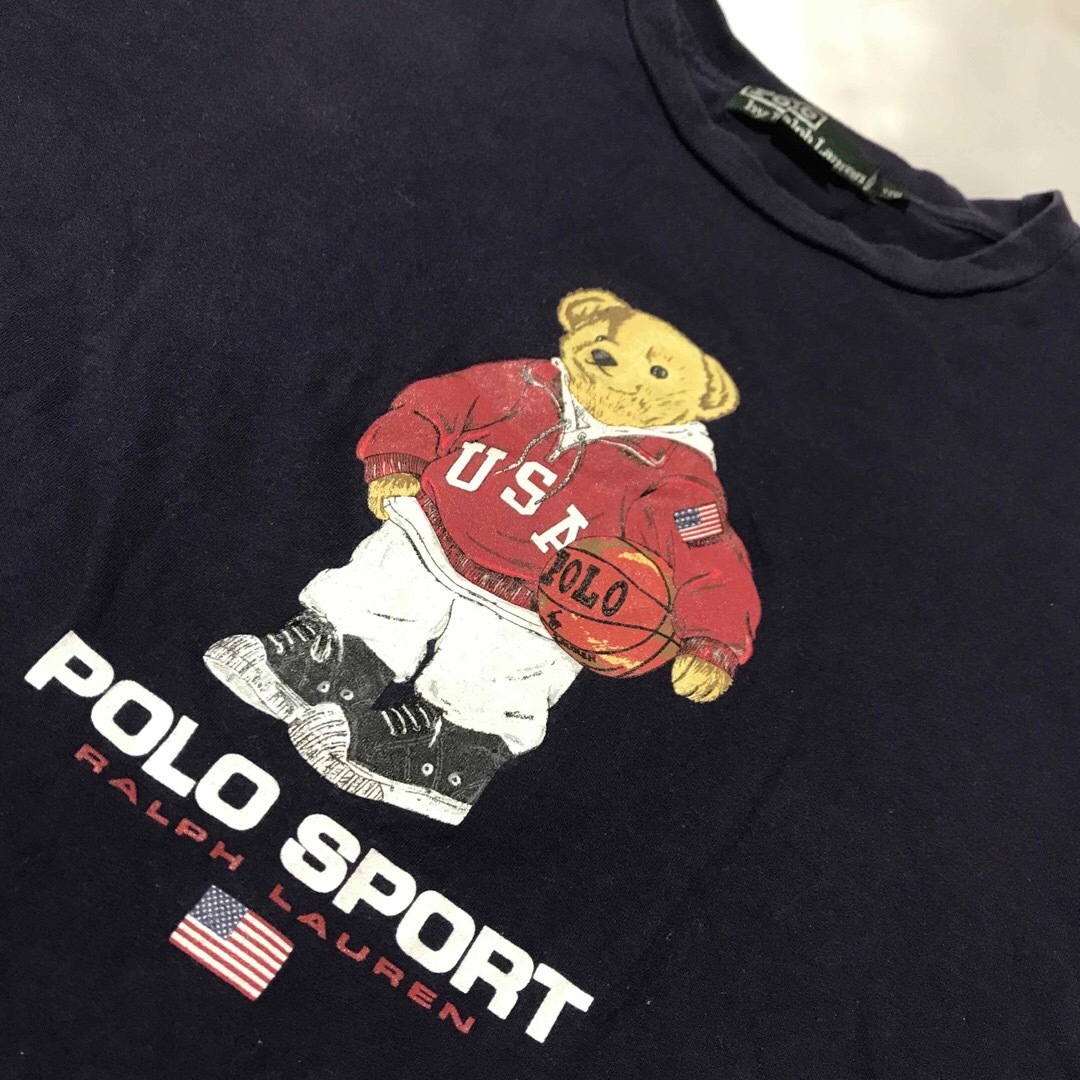 ラルフローレン　ポロベア　Tシャツ　ネイビー　バスケ